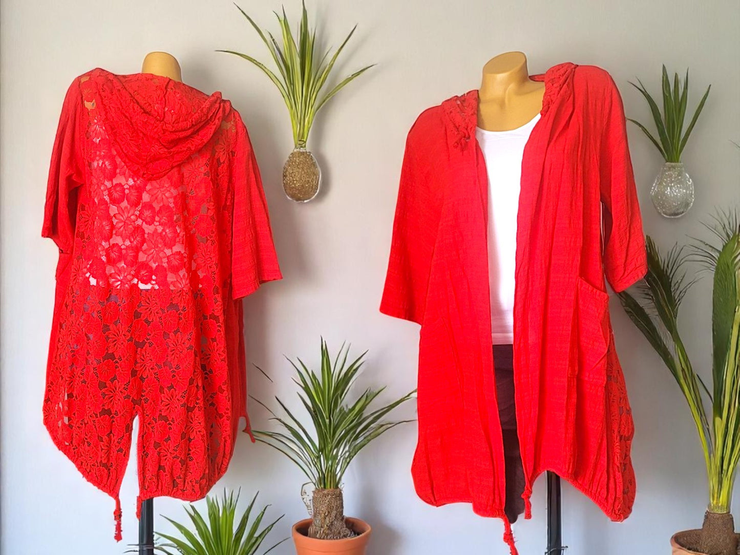 Spitzen-Jacke mit Kapuze – 4 Farben 🌸🧥 Gr. 42-46