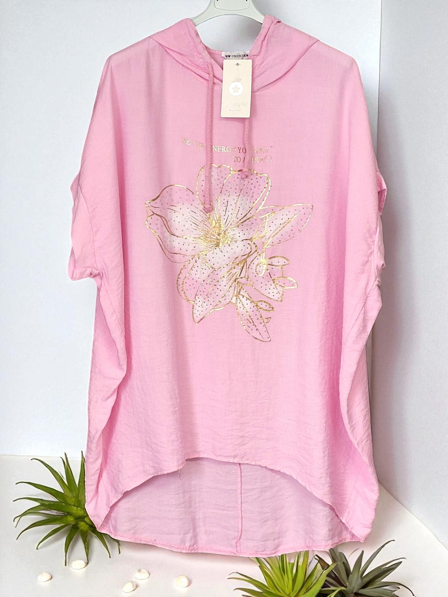 🌸🪄 Hoodie „Flower Vibes“ – 3 Farben – Gr. 46-50 🪄🌸