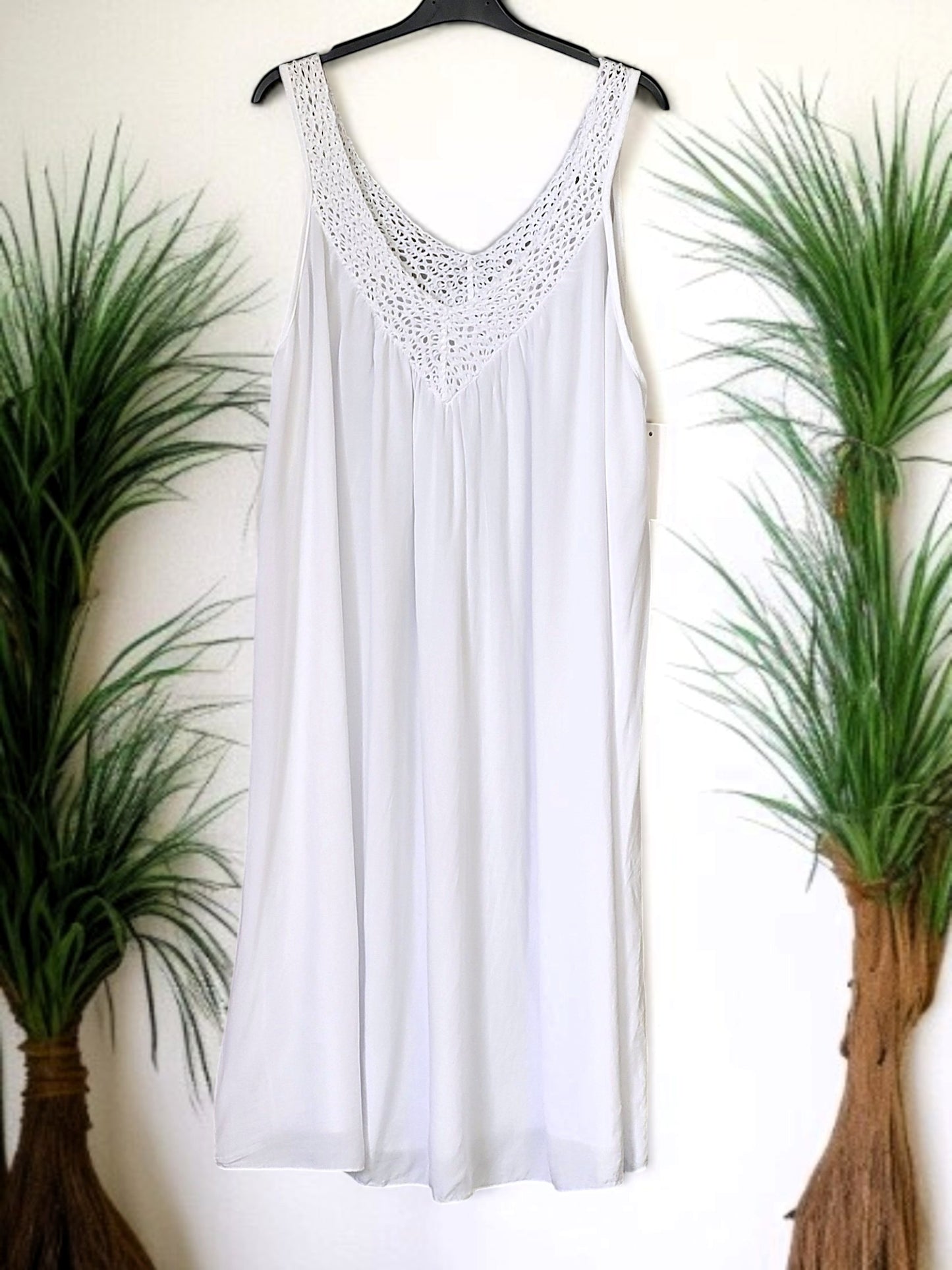 🌸✨ Maxi‑Kleid mit Häkel‑Ausschnitt – 6 Farben | Größe 42‑48 ✨🌸