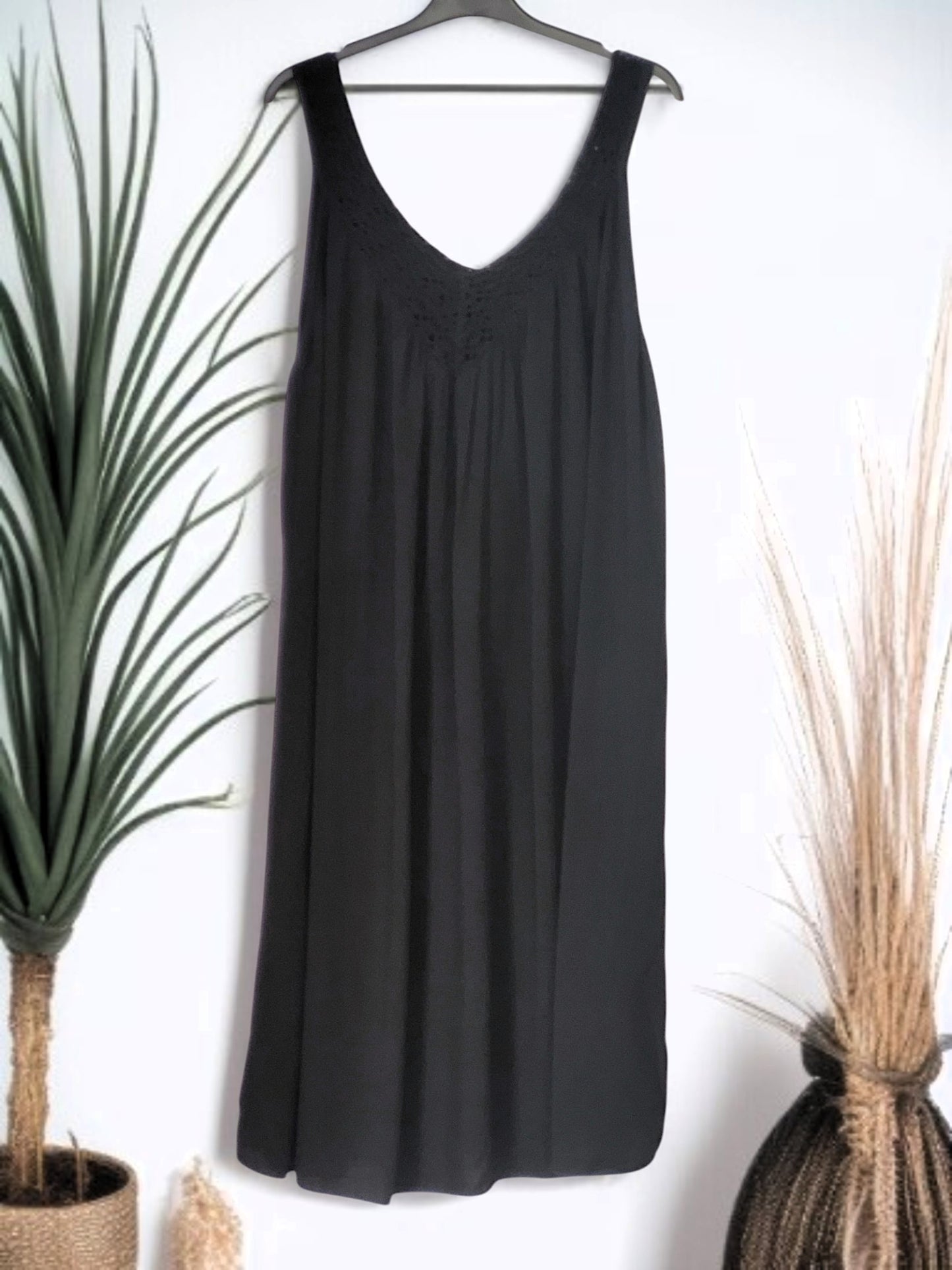 🌸✨ Maxi‑Kleid mit Häkel‑Ausschnitt – 6 Farben | Größe 42‑48 ✨🌸