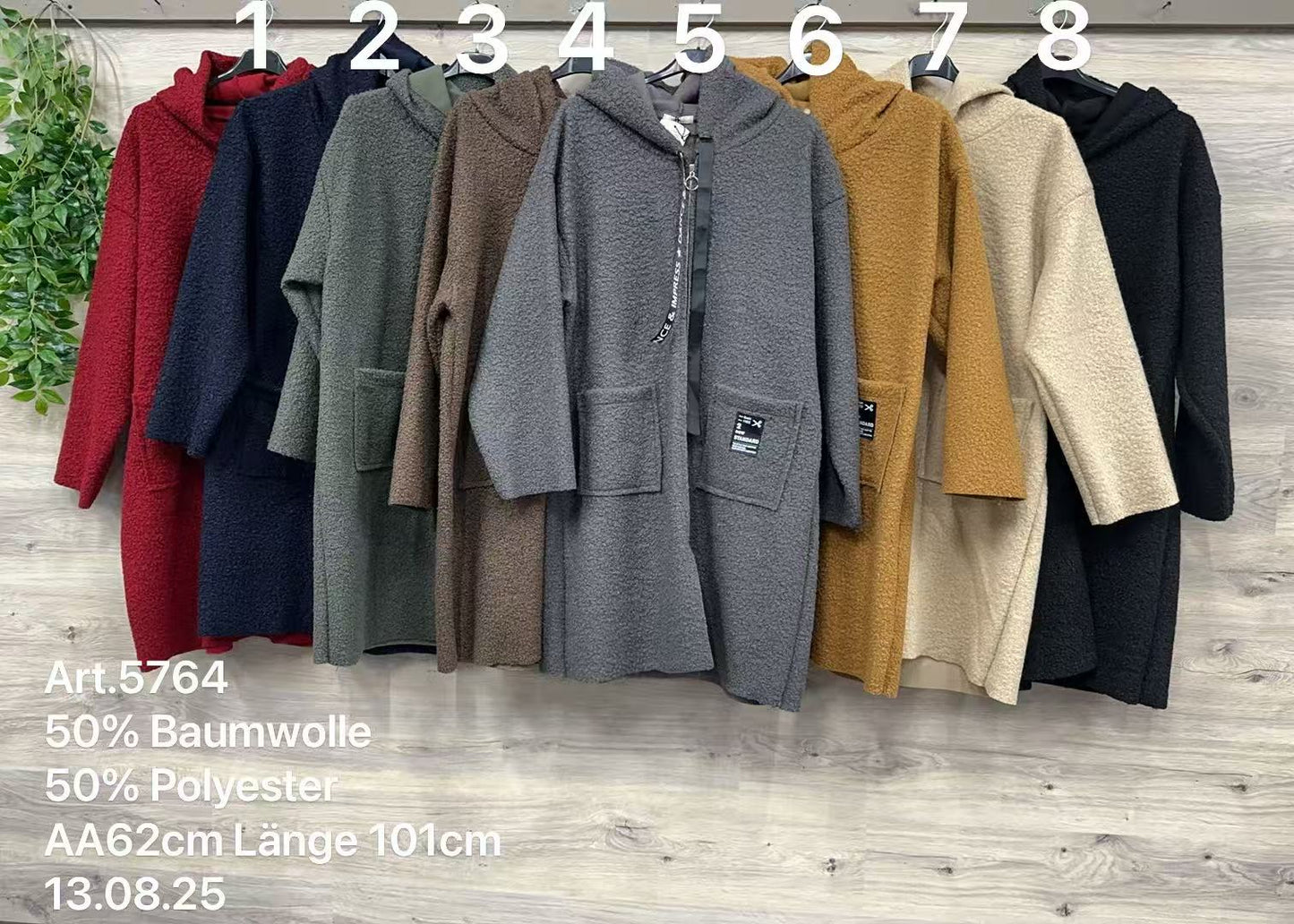 ✨ Kuscheliger Bouclé-Kurzmantel mit Kapuze 🧥 | Gr. 38–44 | 8 Farben 🌈 | Vorbestellung