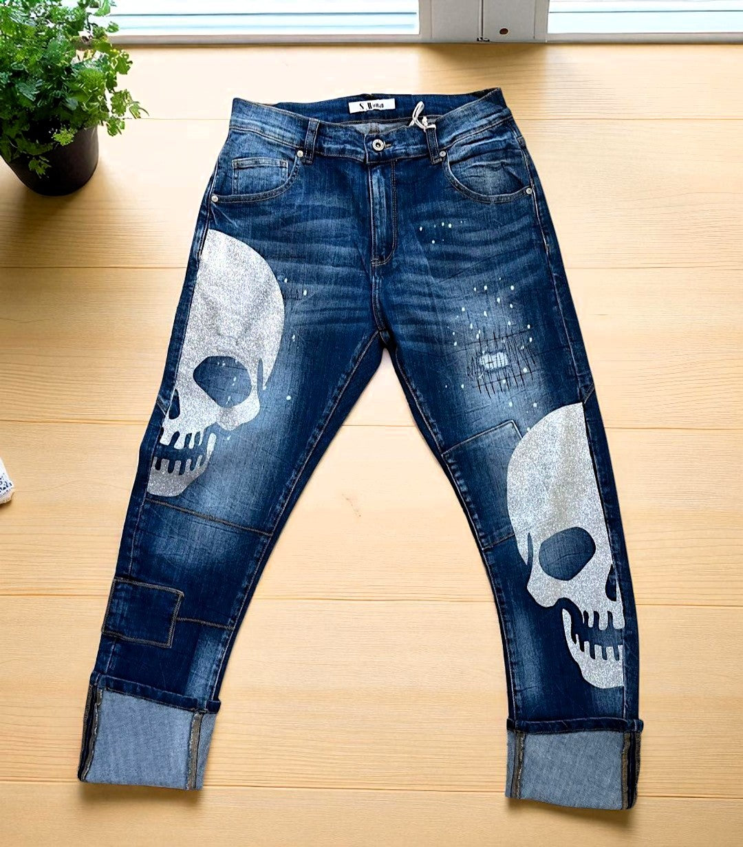 🦴✨ Vorbestellung • Sexy Woman Jeans „Skull Strass” • Gr. S-XL ✨🦴