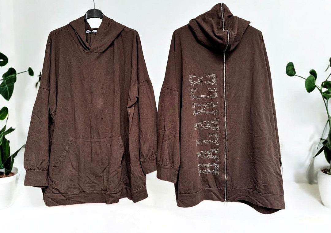 🧥 BALANCE Hoodie mit Strass – Gr. 42–48 – 5 Farben 🧥
