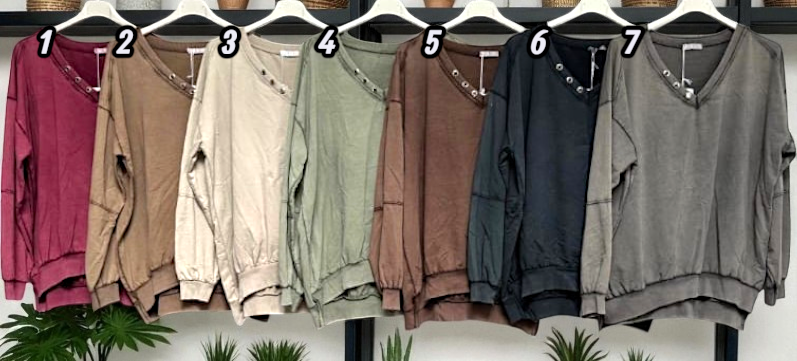 ✨ Vorbestellung – Sweatshirt mit Schmuckdetails 💎 Gr. 42–46 – 7 Farben zur Auswahl ✨