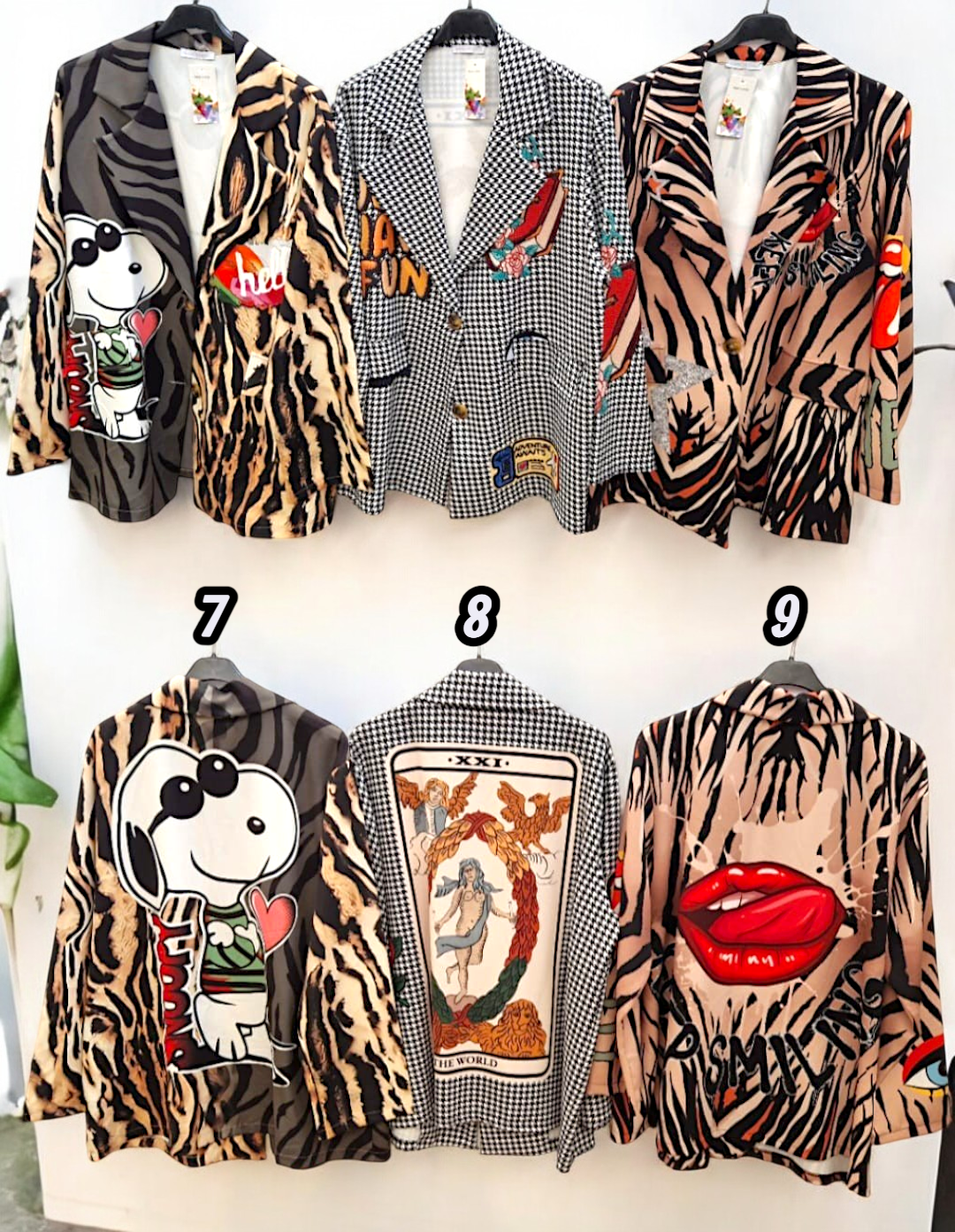 🧥✨ Vorbestellung: Motiv-Blazer – 9 Motive Gr. 38-42