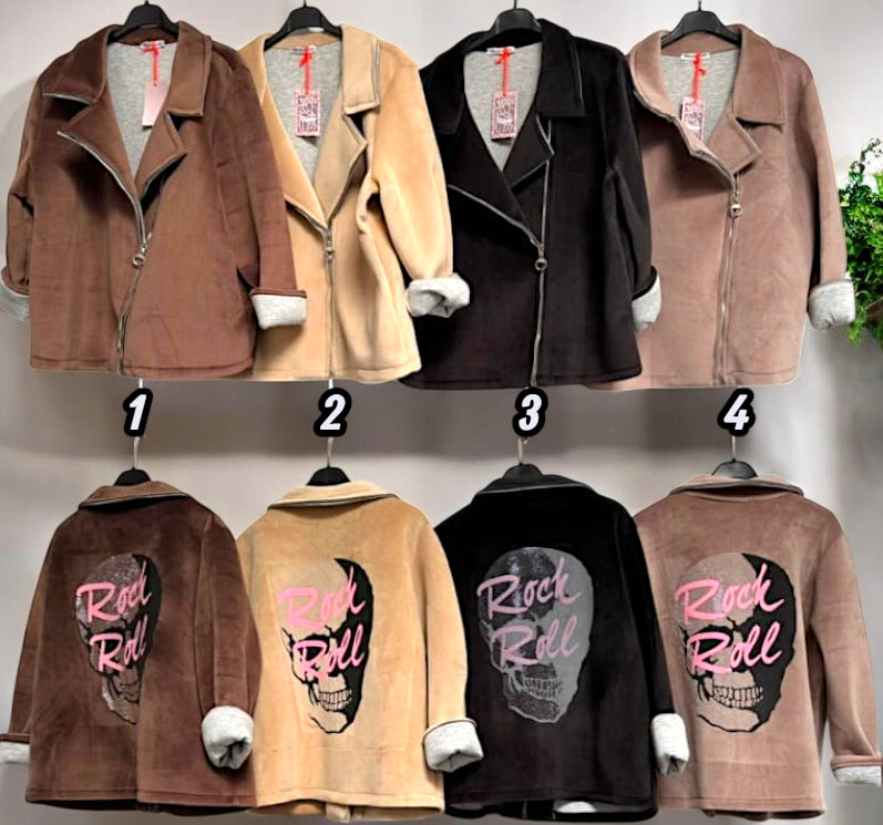 ✨ Vorbestellung – Jacke „Rock & Roll“ 💀🖤 Gr. 38–44 – 4 Farben zur Auswahl ✨