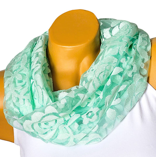 Spitzen - Loop mit Blumenmuster in versch. Farben