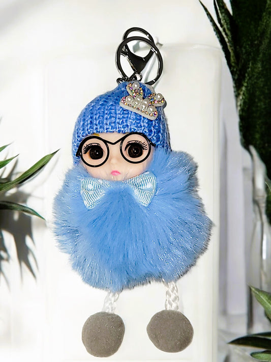Niedlicher Schlüsselanhänger Puppe mit Brille in versch. Ausführungen und Farben