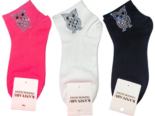 Söckchen mit Strass Eule Onesize Gr. 38-41