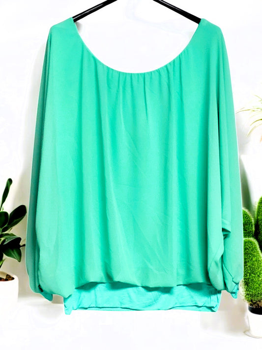 Langarm-Flatterbluse Gr. 52 - 58