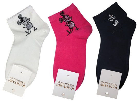Söckchen mit Strass - Motiv Mickey -Größe 38 - 41