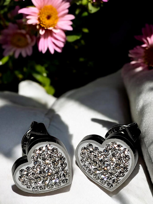 Glitzernde Ohrstecker Herz