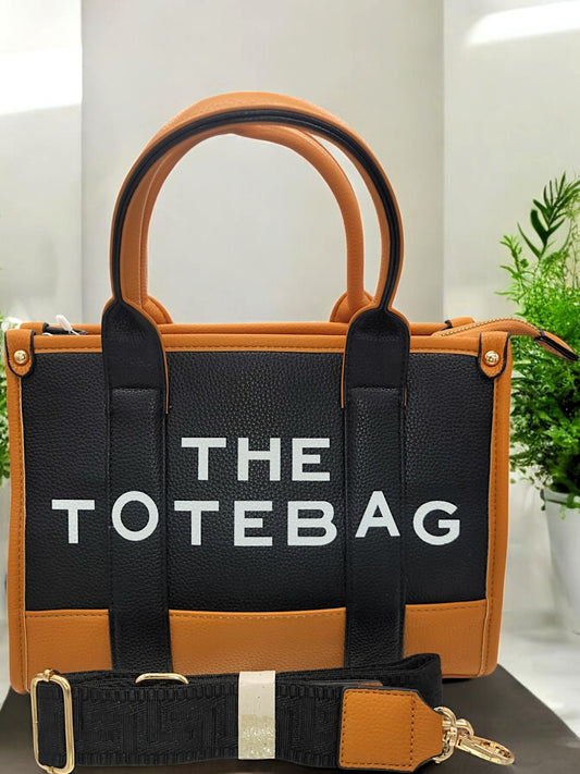 Zweifarbige kleine Handtasche "THE TOTEBAG" in 3 Farben
