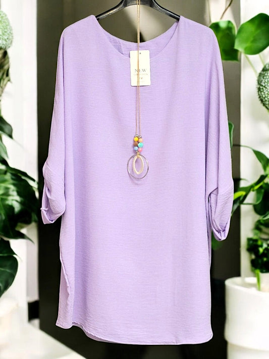 🌟 Modische Tunika mit Kette 🌟Gr. 44 - 48 in versch. Farben