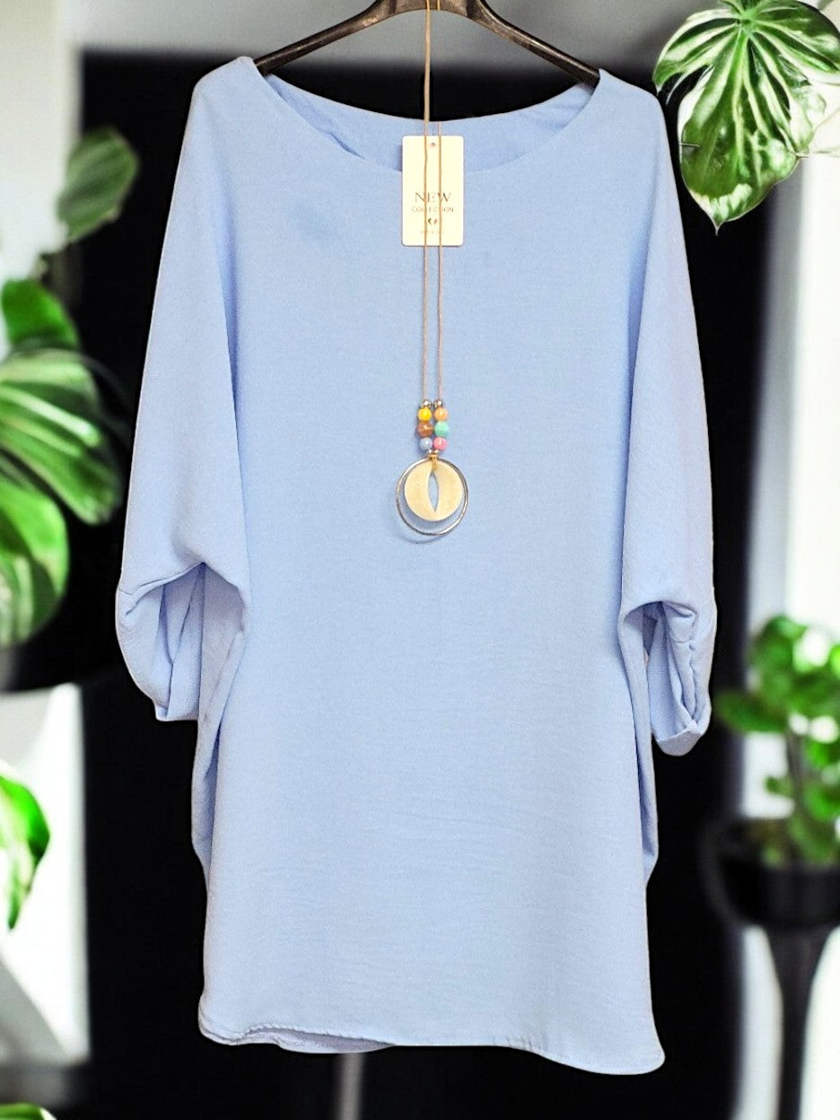 🌟 Modische Tunika mit Kette 🌟Gr. 44 - 48 in versch. Farben