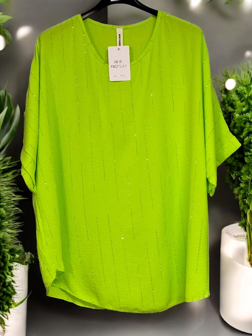 Glitzerndes Blusenshirt mit Strass – Größen 42–48 – Mehrere Farben 💎