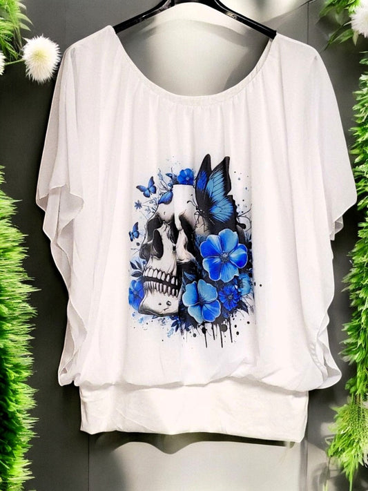 🌟 Stylische Motiv-Flatterbluse – Verschiedene Designs | Größe 42–48