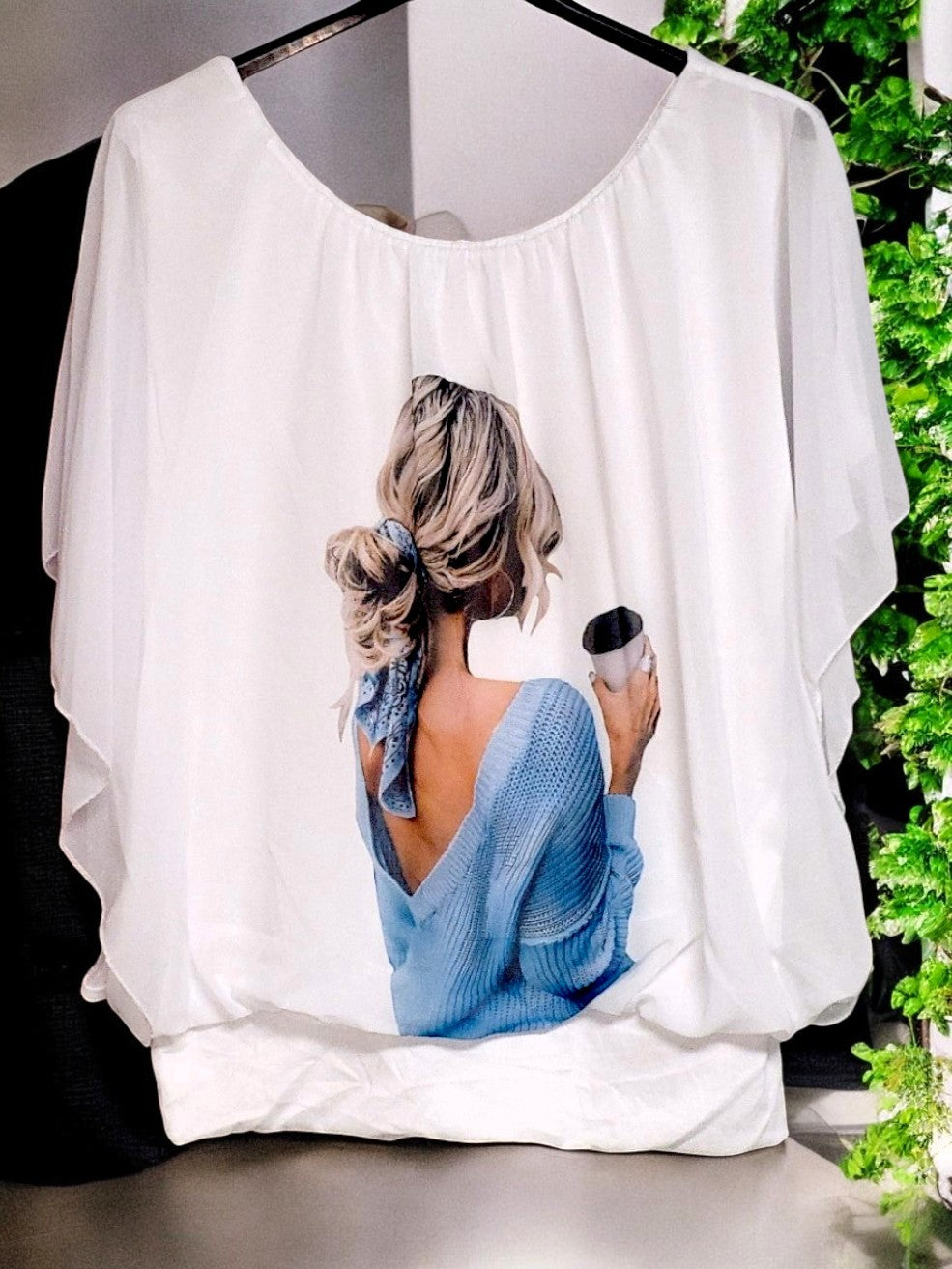 🌟 Stylische Motiv-Flatterbluse – Verschiedene Designs | Größe 42–48