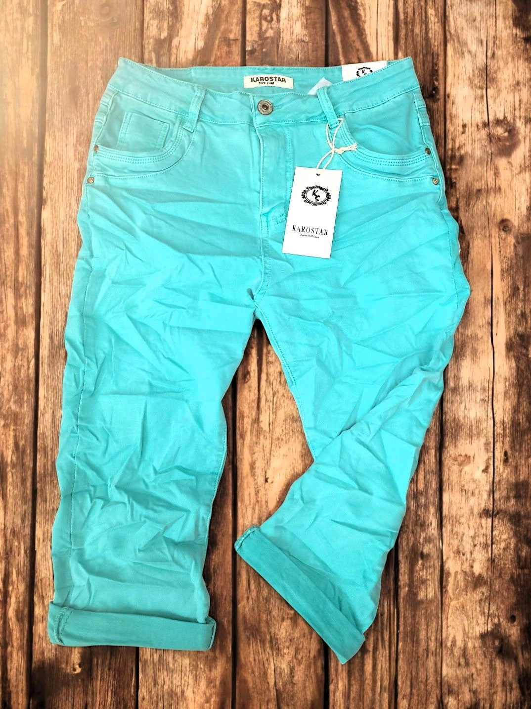 Karostar Jeans Capri KC 3094-57 Mint – Größen 38/40/42/44/46/48