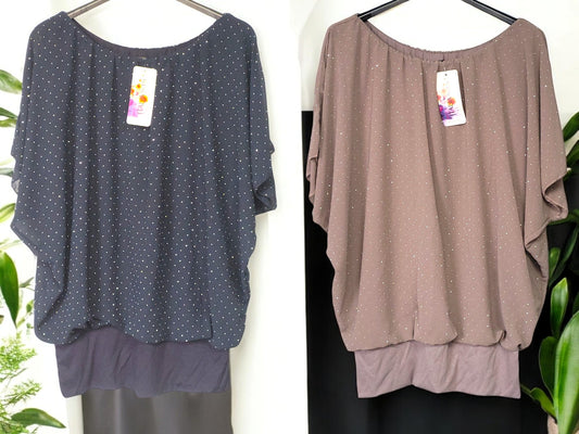 ✨ Flatterbluse mit Strass – stilvoll & bequem von Gr. 42–48 ✨