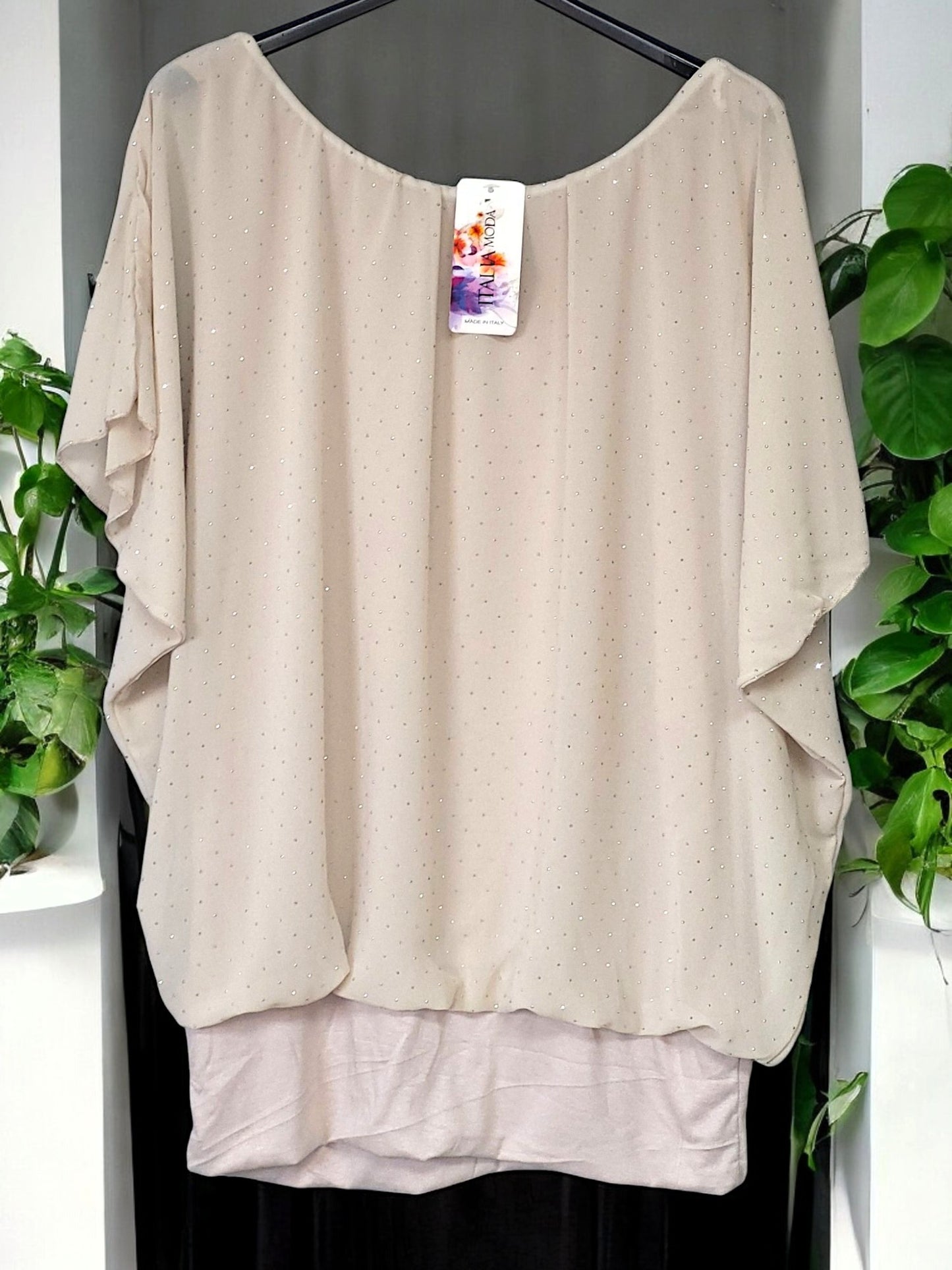 ✨ Flatterbluse mit Strass – stilvoll & bequem von Gr. 42–48 ✨