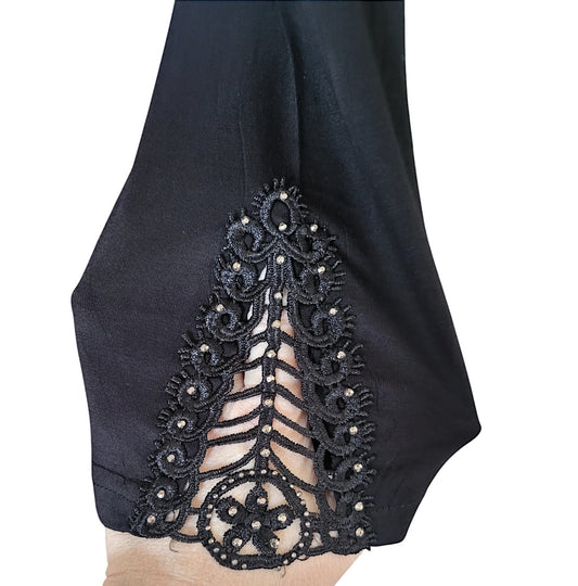Capri-Leggings mit Strass & Spitze – Blickfang & Komfort in Einem! ✨🖤