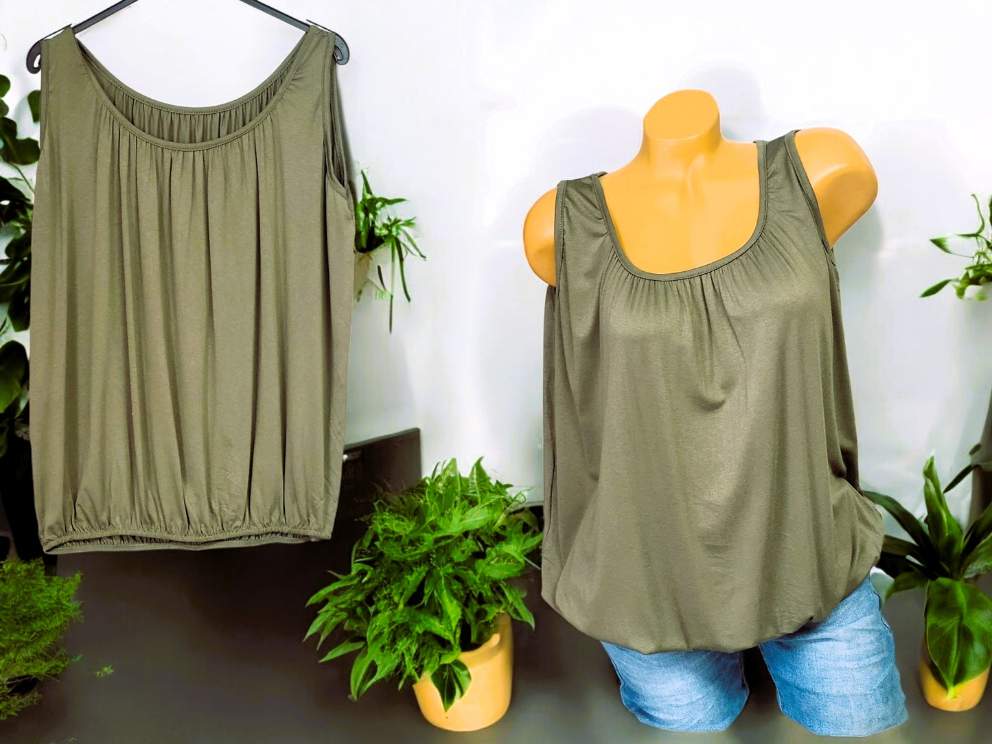 ☀️👚 Luftiges Sommer-Top mit Gummibund | 11 Farben | Gr. 42–48 👚☀️