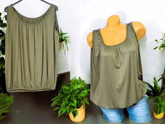 ☀️👚 Luftiges Sommer-Top mit Gummibund | 11 Farben | Gr. 42–48 👚☀️