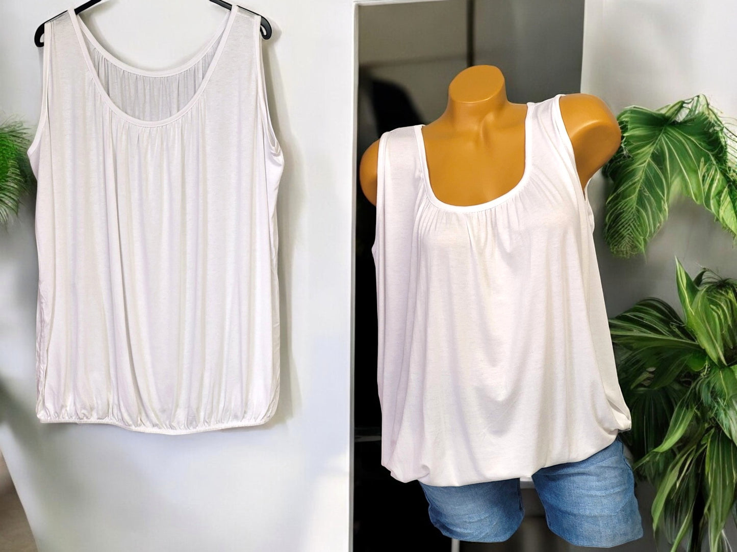 ☀️👚 Luftiges Sommer-Top mit Gummibund | 11 Farben | Gr. 42–48 👚☀️