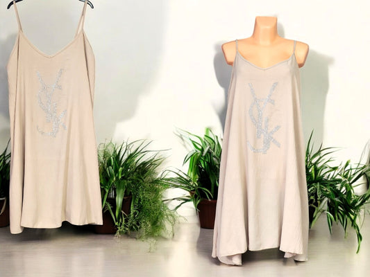 👗✨ A-Linien Trägerkleid mit Strass | 9 Farben | Gr. 44–48/50 ✨👗