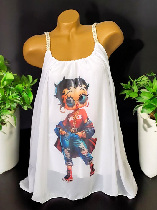 🌸 Träger-Top mit Print & A-Linien-Schnitt – Gr. 42–46 – in 6 einzigartigen Motiven 🌸
