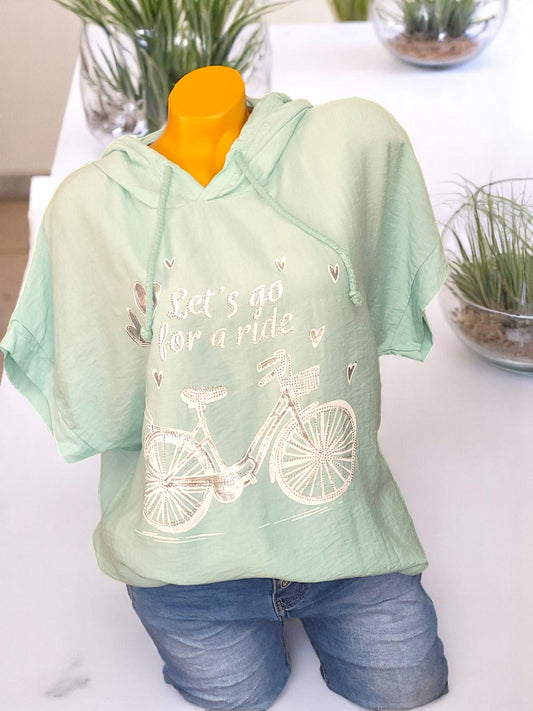 🚴‍♀️ Kapuzen-Hoodie "Let's go for a ride" Gr. 38–44 | 3 Farben 🌈