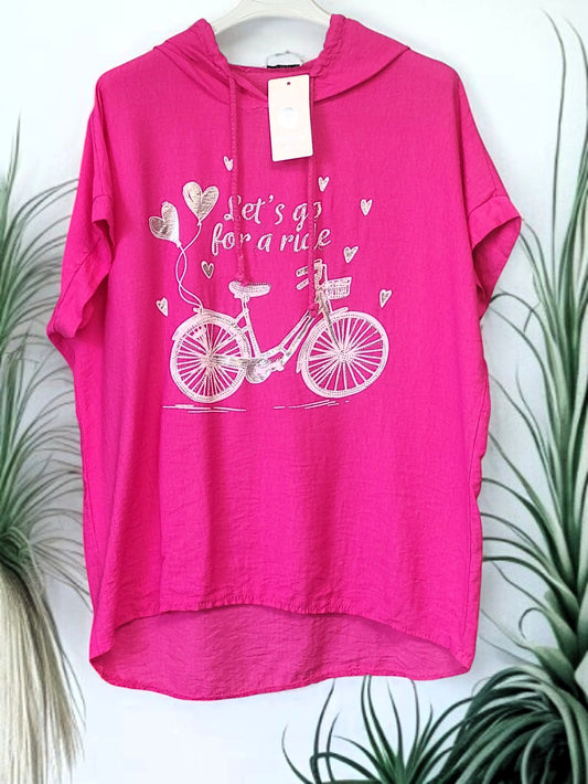 🚴‍♀️ Kapuzen-Hoodie "Let's go for a ride" Gr. 38–44 | 3 Farben 🌈