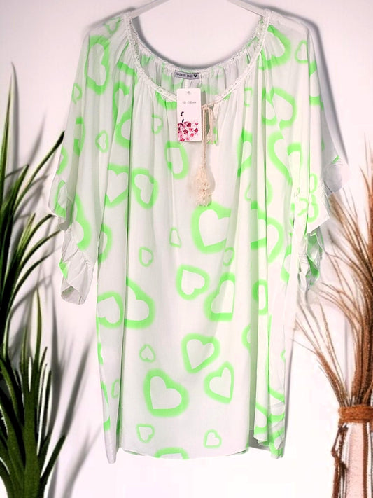 💖 Tunika „Heart“ – 7 Farben zur Auswahl – Größe 46–52 – 100% Baumwolle 💖