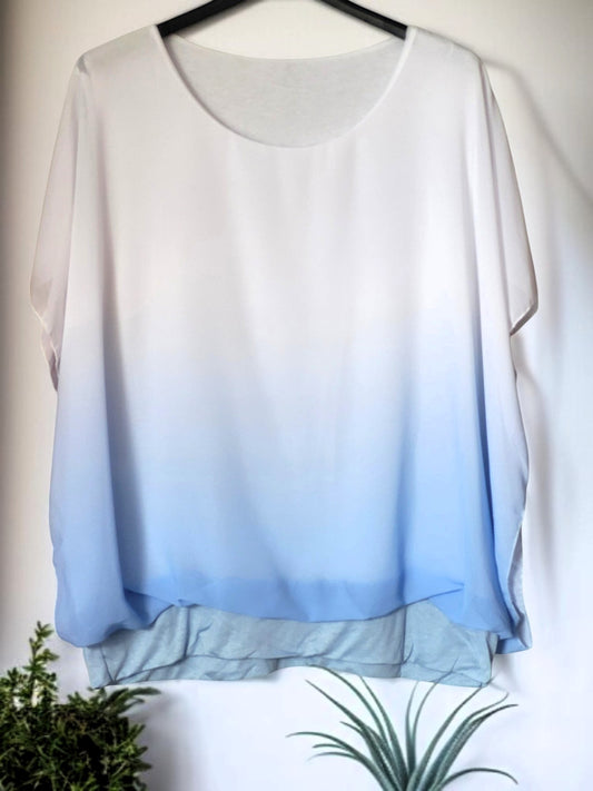 🌈 Ombré Flatter-Bluse – 10 Farben | Größe 42 – 48 ✨