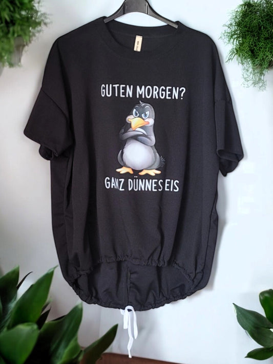 🐧 Waffel-Piqué Shirt „Guten Morgen? Ganz dünnes Eis“ – 6 Farben | Gr. 42-48 ✨