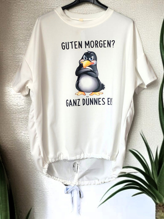 🐧 Waffel-Piqué Shirt „Guten Morgen? Ganz dünnes Eis“ – 6 Farben | Gr. 42-48 ✨
