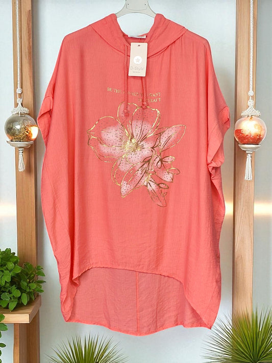 🌸🪄 Hoodie „Flower Vibes“ – 3 Farben – Gr. 46-50 🪄🌸