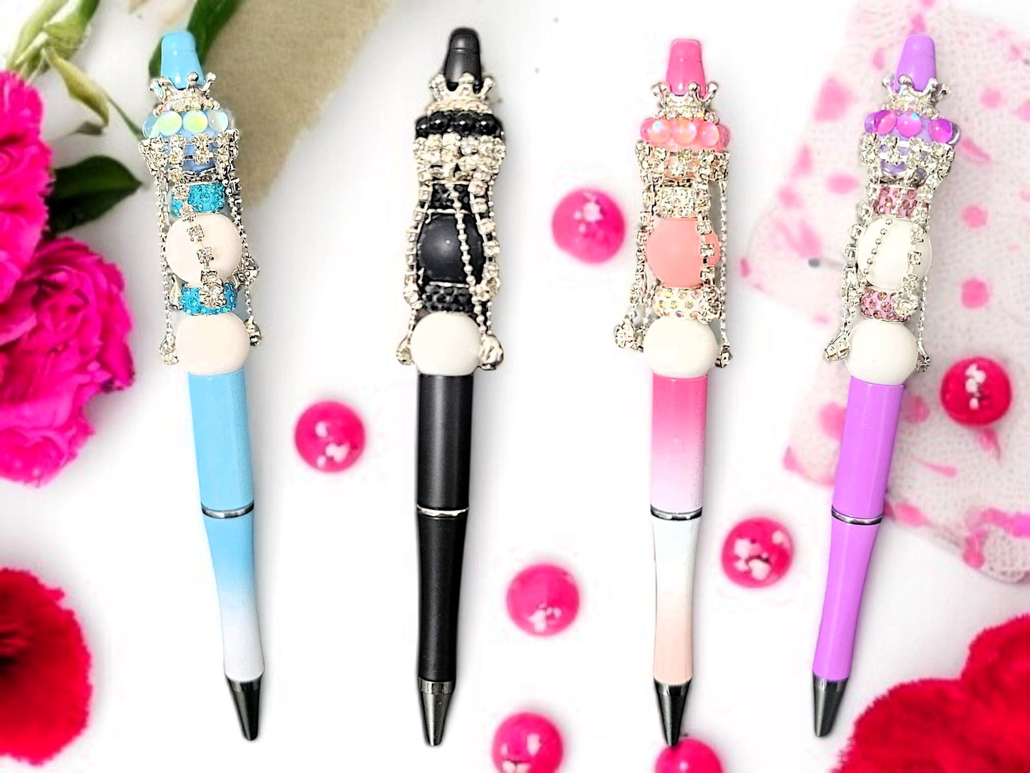 👑🖊️ Luxe‑Crown Kugelschreiber – 4 Varianten – handgefertigtes UNIKAT ✨💎