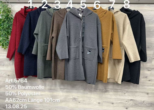 ✨ Kuscheliger Bouclé-Kurzmantel mit Kapuze 🧥 | Gr. 38–44 | 8 Farben 🌈 | Vorbestellung