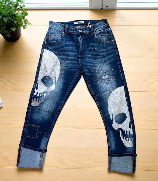 🦴✨ Vorbestellung • Sexy Woman Jeans „Skull Strass” • Gr. S-XL ✨🦴