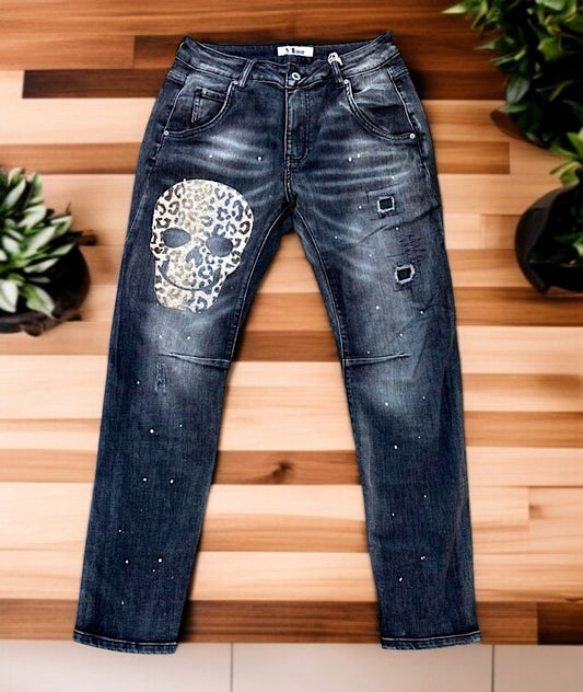 ✨ Vorbestellung – Sexy Woman Jeans „Leopard-Skull“ 🐆💀 | Gr. S-XL ✨