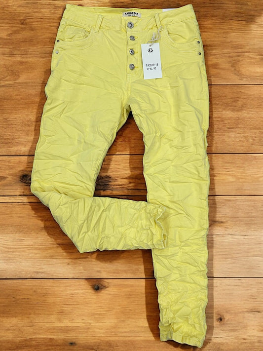 🌞 Karostar Damen-Jeans K358B-18 – Sonniges Gelb 🌞in versch. Größen