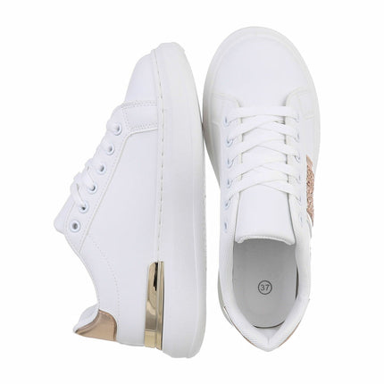 Sneakers Low in Weiß-Gold in versch. Größen