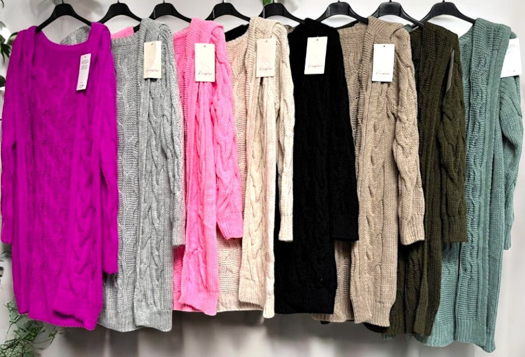 🧶 Cardigan mit Kapuze – bis Größe 46 | 8 Farben 🧶