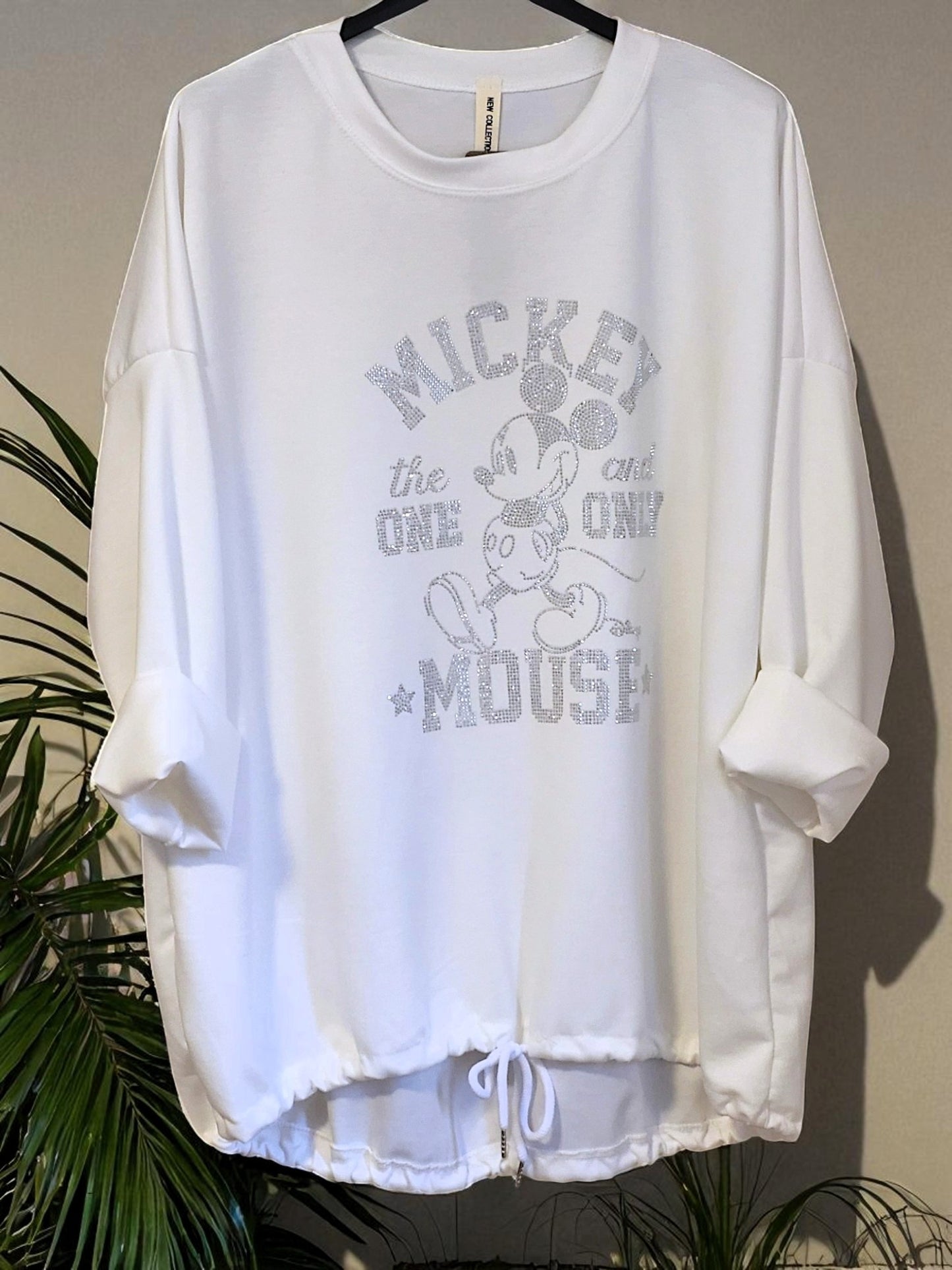 ✨ Sweatshirt mit Mickey-Mouse-Strass ✨ | Gr. 42-48 | 3 Farben 🌸👕