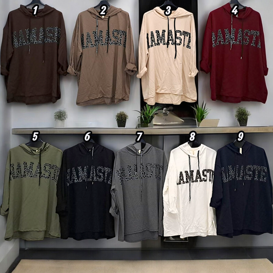 ✨ Vorbestellung Hoodie „Namaste“ 🧘‍♀️ | Gr. 50-54 | 9 Farben 🌈 ✨