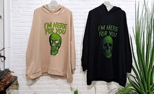 ✨ Vorbestellung – Hoodie "I'm Here For You" 🖤💀 Gr. 50–56 | 2 Farben zur Auswahl ✨