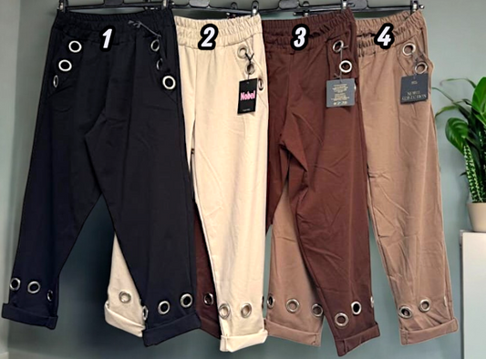 ✨ Vorbestellung: Jogpant mit Ösen-Details 👖 – Gr. 38–42 – 4 Farben zur Auswahl ✨