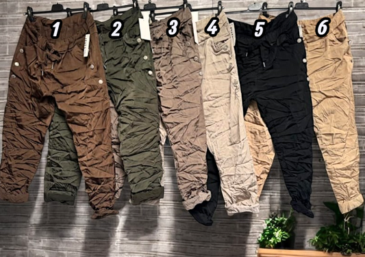 ✨ Vorbestellung: Sheini Jogpant 👖 mit Glitzerknopf-Details – Gr. 44-48 – 6 Farben zur Auswahl ✨